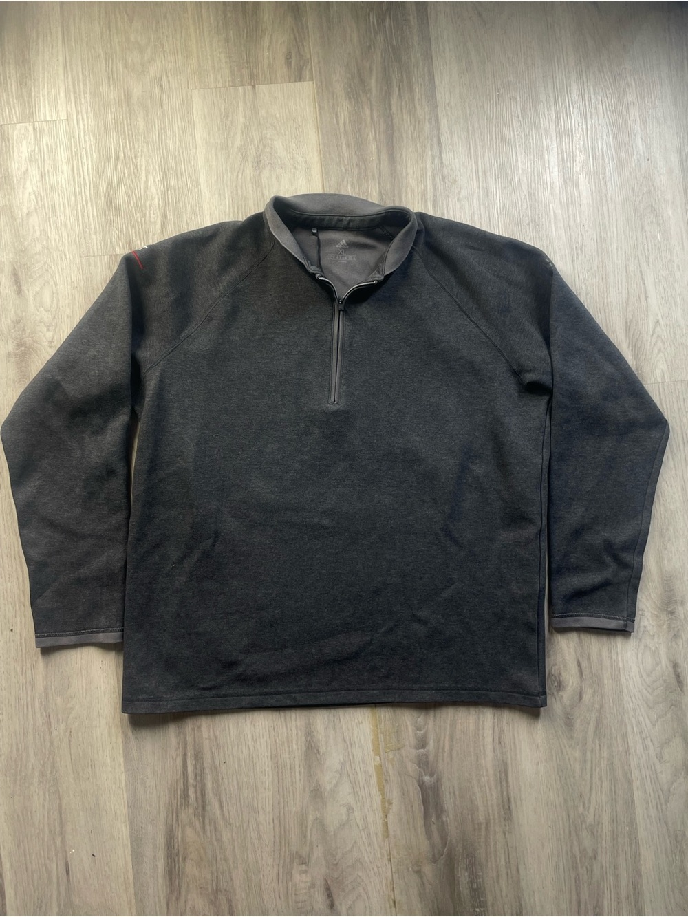 adidas Men’s Dark Charcoal Quarter-Zip Fleece Pullover